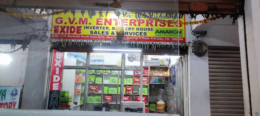 G.V.M. Enterprises Storefront Signboard at Narsingi X Road